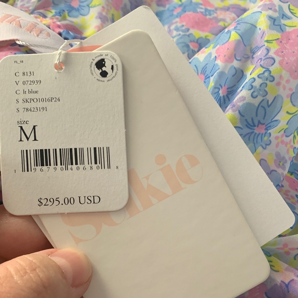 Selkie size medium new Bon Bon puff Floral mini Dress pink purple baby girl phot - Picture 5 of 11